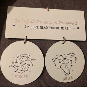 Couple zodiac hanging sign